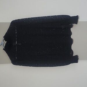 Women mesh long sleeve black top size M